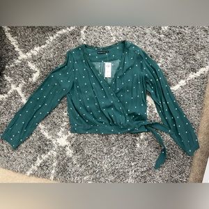 Abercrombie Green Surplice Top